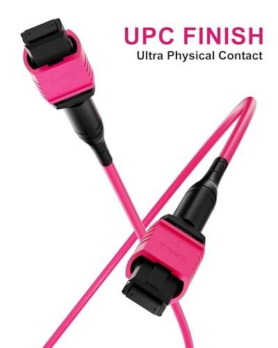 Image of OM4 MPO /MTP Fiber Patch Cable 5M /16.4FT, 12 Core Strand 40G /100G /200G,UPC Type B Female LSZH-50 /125μm Multimode MPO Fiber for QSFP+ /QSFP28 Transceivers (OM3 / 8 Core Compatiable)