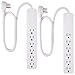 GE, White, Strip Surge Protector 2 Pack, 6 Outlets, Flat Plug, Long Power Cord, 2Ft, Wall Mount, 46867, 2 Ft