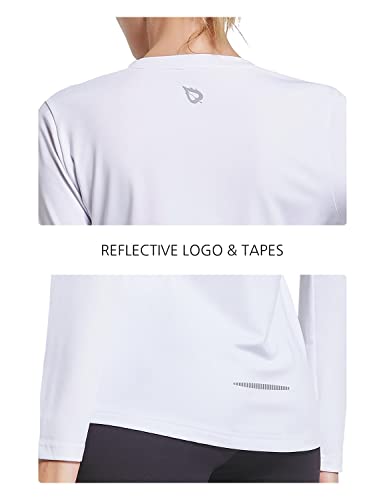 Baleaf Women's Long Sleeve Workout Shirts Moisture Wicking Running Upf Shirts White Size S #TOP4