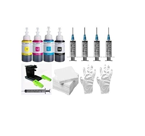 Kataria Refill Ink Compatible for HP Printer with Suction Tool for Cartridges HP 805, 802, 678, 901,818, 21,22, 680, 27,703, 704, 803,685, 862, 920, 808, 400ml hp Refill Ink Filling kit Full Set