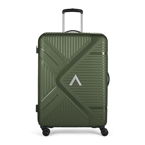 Image of Aristocrat Envoy Check-in Trolley Bag 75cm | Large Hard Luggage | 8-Wheel Suitcase for Travel | Combination Lock with Sturdy Zipper | Polypropylene | 3 Years International Warranty (Green)