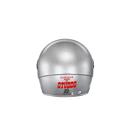 Image of Studds Chrome SUPER Full Face Helmet (Silver Grey, L)