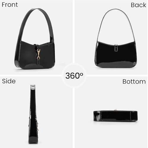 Image of JQWSVE Shoulder Bags for Women Burgundy Purse Trendy Small Handbag Faux Leather Shoulder Purse Everyday Bag