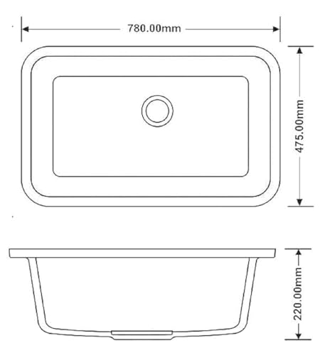 Image of Qualito Granite Quartz Kitchen Sink 31x19 Inch Black | Single Big Bowl Modern Sink | Matt Finish Kitchen Sink with Sink Coupling and Sink Waste Pipe | Sink for Kitchen (31x19 Inch Black)