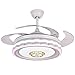 FAZRPIP 42-Zoll-Deckenventilator Lichter Fernbedienung Schlafzimmer Dekor Ventilator Lampe Unsichtbare Flügel Versenkbarer Deckenventilator mit Beleuchtung Dimmbar 3-Gang 48W