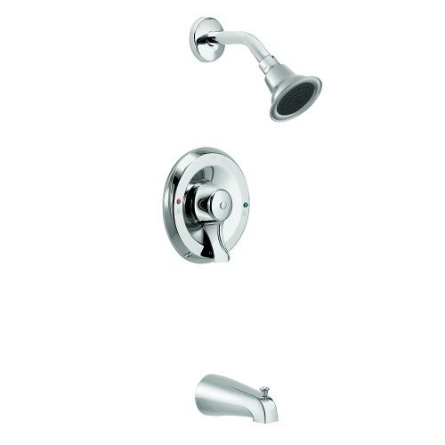 Moen T8389 Chrome Tub and Shower Trim Package with Single Function Shower Head from the M-DURA Collection