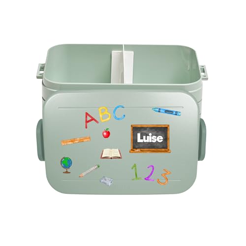 Mepal Fiambrera Take a Break personalizada ABC, fiambrera con separador, fiambrera con nombre, separador para la escolarización, tamaño grande, menta