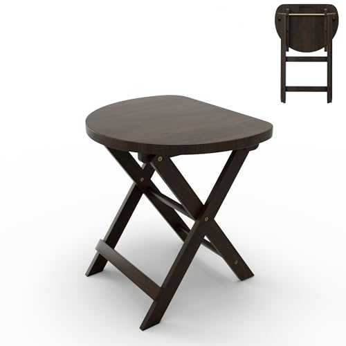 Vlush-Solid-Wood-Folding-Stool-Rubberwood-Portable-Chair-with-Handle-Sturdy-Semi-Circular-Folding-Stool-Chair-for-Dorm-Room-Living-Room-Kitchen-Bedroom-Dresser-and-Outdoor-Dining-Fishing-Brown