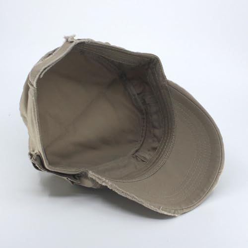 Image of The Vintage Year Washed Cotton Distressed Cadet Hat - Tactical Military Baseball Cap for Men & Women, Outdoor Casual Wear