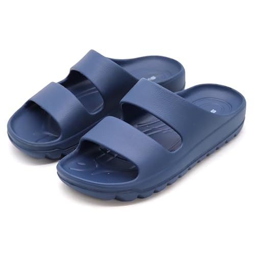 Image of SVAAR Soft EVA Double Strap Slippers for Men | Stylish Anti-Skid Slides with Arch Support & Bouncy Sole | Lightweight Indoor Outdoor Comfort