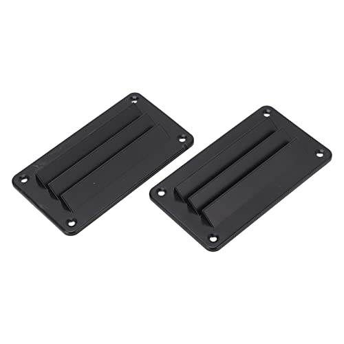 RV Air Vent Louver, 2pcs RV Air Vent Louver Professional Bathroom Office Ventilation Outlet Grille Louver for Boat Yacht Home (Black) - Image 3