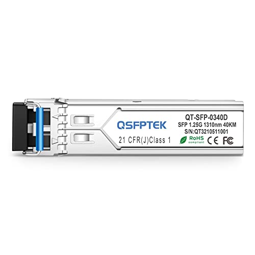 Image of Gigabit SFP Module, 1000Base-EX LC 1310nm, 40km Mini-GBIC Single Mode SFP Transceiver for Juniper Networks SFP-1GE-EX-40