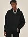 Flygo Mens Hoodie Oversized Fleece Pullover Fashion Hoodies Casual Long Sleeve Hooded Sweatshirt Streetwear(Black-XXL)