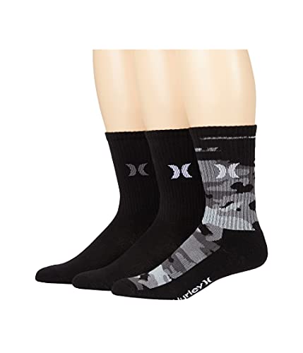 Hurley H1161993409-11 3-Pack 1/2 Terry Crew Olive US Men's 9-11 Olive 9-11