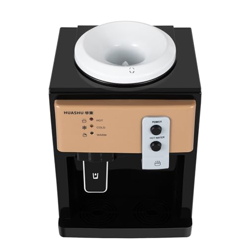 CAIHAOA Top Loading Water Cooler Dispenser, Desktop Electric Hot and Cold Dispenser with 3 Temperature Settings(Hot/Cold/Warm), for 1.2-5 Gallon Bottles, for Home Office Dorm (White & Black)