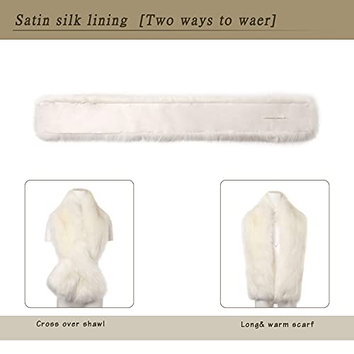 Dikoaina Women's Winter Fake Faux Fur Scarf Wrap Collar Shawl Shrug #TOP7