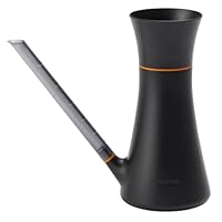 Fiskars Gießkanne mit Deckel, 1,2 l, Ohne Abnehmen des Deckels befüllbar, Höhe: 25,8 cm, Schwarz/Orange, 1071307