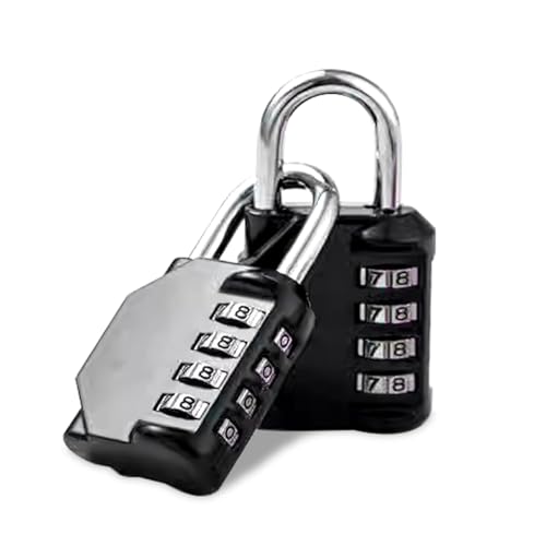 Image of Vervida 2 Pack Combination Lock Resettable asp Storage Black 4 Digit Outdoor Waterproof Combo Padlock for School Gym Locker, Sports Locker, Fence, Toolbox, Gate, Hasp Storage