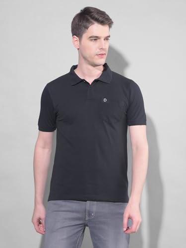 Image of Dollar Men's Pack of 1 Solid Cotton Blend Polo Neck T-Shirt