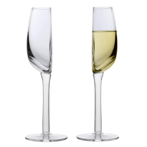 Evember 2 Piezas Copas De Vino Medio Cortadas - Medio Vaso De Vino Tinto De 140ML Media Copa De Vino Half Full,Medio Vaso De Vino,Copas De Vino Medio Cortadas,Regalo Creativo De Copa De Vino Tinto