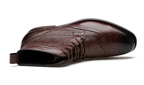 Santimon Men's Oxfords Boots Dress Casual Leather Fashion Wingtips Brogues Chelsea Boots Tuxedo Ankle Danner Boots for Men4