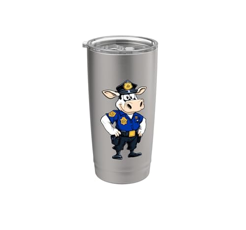 Image of Policeman Cow Stainless Steel Insulated Tumbler
