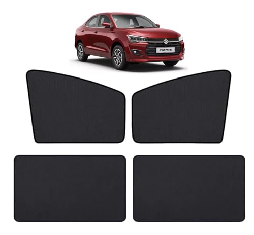 Image of Auto Hub Car Window Sunshade /Curtains Compatible with Maruti Dzire (Model- 2024-Till Date) - Pack of 4, Dzire Sun Shade