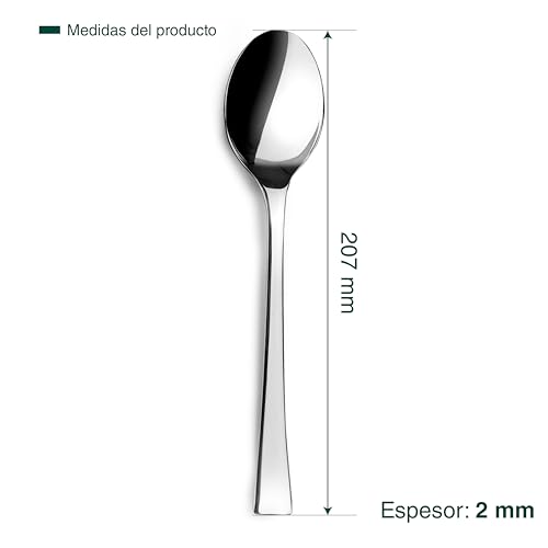 Miniatura 2 de Jay - 11049001 - Pack De 12 Cucharas De Mesa, Colección Vanity, 207 Mm, Acero Inoxidable, Espesor 2 Mm, Diseño Fluido Y Cómodo Para Uso Diario, Fabricado En España