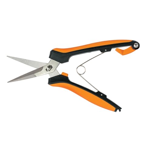 Image of Fiskars 6 inch Curved Micro-Tip Pruning Snips, Garden Scissors For Tight Spaces, Curved (Pack of 6)