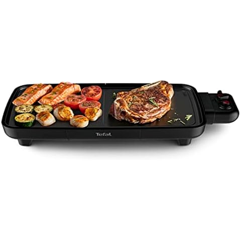 Tefal Plancha Booster Elektro-Plancha 2200 W, 2 Kochzonen, einstellbares Thermostat, große Kochfläche, Antihaftbeschichtung, Thermospot, Behälter für Saft, spülmaschinenfest CB641810 Cover
