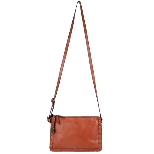 Image of Genuine Italian Leather Boho Studded Crossbody Shoulder Bag - Stylish, Durable, & Perfect for Everyday Use for women