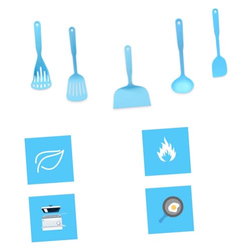 STOBAZA 5Pcs Nylon Kitchen Utensil Set Lightweight and Cooking Tools Non Stick Spoon Utensils for Easy Cleaning for Everyday Kitchen Use Black