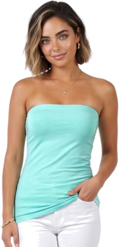 Image of ToBeInStyle Women's Cotton-Spandex Blend Stretchy Tube Top