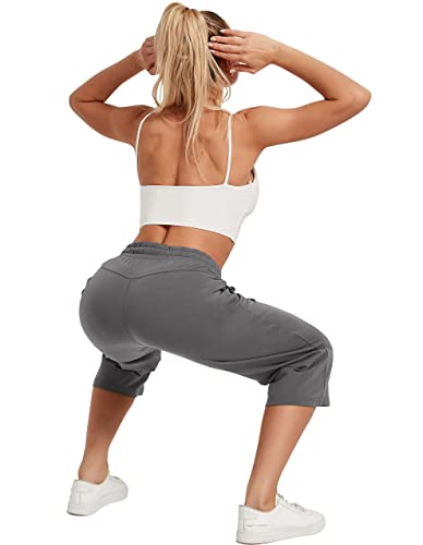 Image of SPECIALMAGIC Women Capri Pants Cotton Yoga Wide Leg Pajama Pants Capris Sweatpants Sports