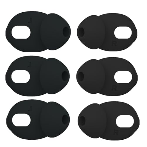 3 Pairs Replacement Ear Tips Cover+Eartips for Airpods 4, Ultra-Thin Silicone Eartips for Airpods4 not Fit in The Charging Case Black