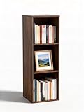 NewBeth 3 Cube Storage Organizer, 3Tier Cube Low Bookcase Freestanding Storage Display Organizer, Three-Cubes Open Shelf Bookshelf for Home Office (Dark Walnut,Black Walnut, 3-Cube)