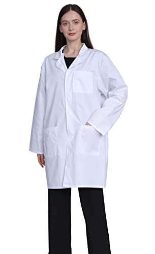 image for GOQUCHEP Professional Lab Coat for Women, Full Sleeve Cotton Blend Lon