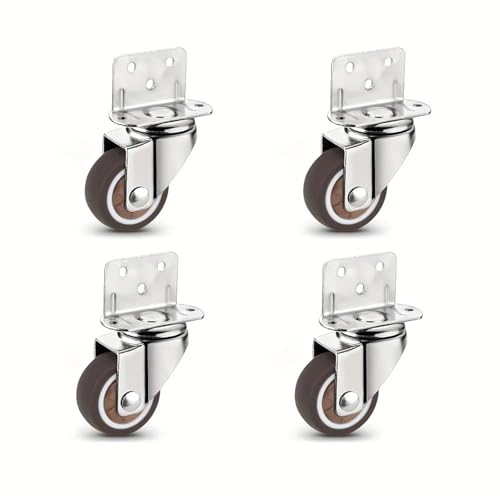 Roulettes pivotantes latérales 1,25 pouce en caoutchouc pour meuble (lot de 4)
