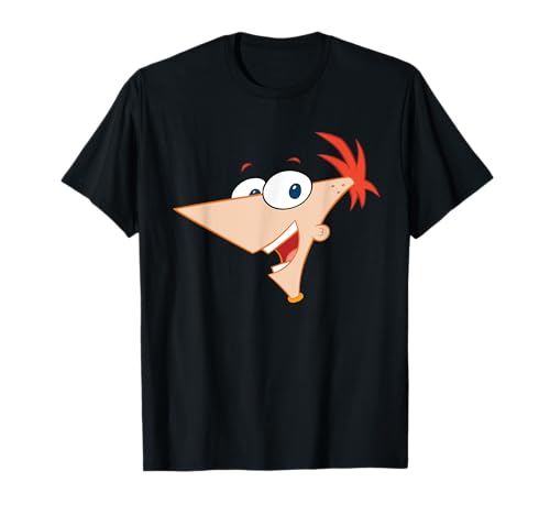 Disney Phineas and Ferb Big Face Phineas Costume t-shirt, Preto, Pequeno