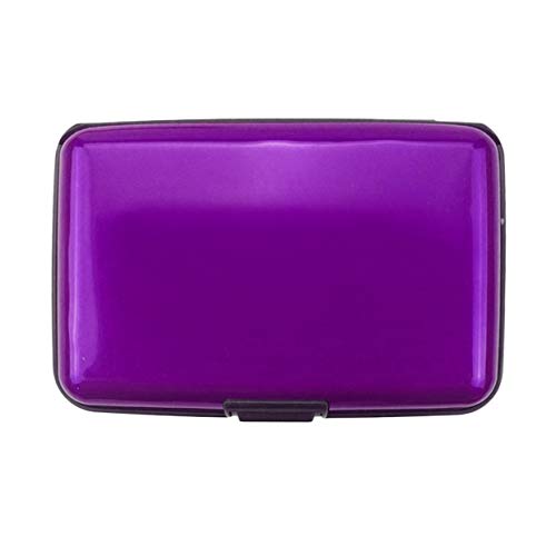 Preisvergleich Produktbild Business ID Name Karteninhaber Kreditkarten-Brieftaschenhalter Aluminium Metall-Etui Box Wasserdichter antimagnetischer Kartenetui-Halter - Lila