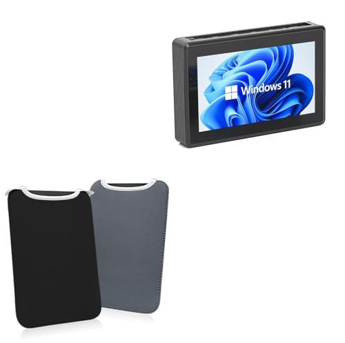 BoxWave Case Compatible with HEIGAOLA Mini PC Windows 11 PRO Intel N5095 (5.5 in) - SlipSuit, Soft Slim Neoprene Pouch Protective Case Cover - Jet Black/Charcoal Grey (Reversible)