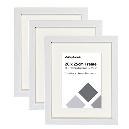 Picture Frame 8 x 10, White, Pack of 3, Freestanding and Wall Mountable, 20 x 25 cm, 10x8 Picture Frames