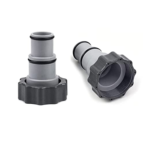 Lot de 2 adaptateurs de piscine A pour piscine Intex - Avec filetage intérieur à visser - Kit de raccordement - Adaptateur de tuyau 32-38 mm - Pour pompes -...