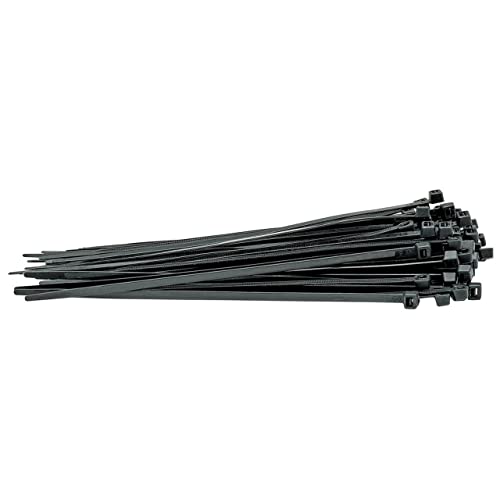 Draper 70393 Nylon 4.8 x 200mm Black Cable Ties (100 Pieces), 4.8 x 200 mm