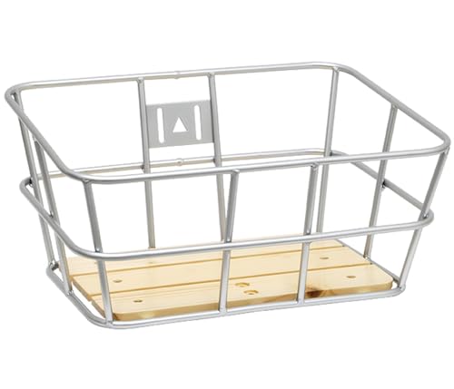 パルミー(PALMY) ウッドパネルアルミバスケットシルバー 幅400mm×奥行285mm×高さ200mm(底面:幅340mm×奥行220mm)