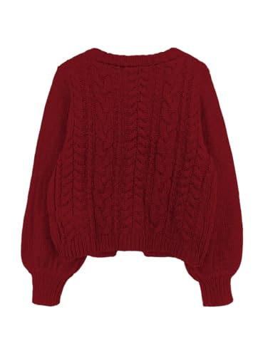 Image of SKAYS Womens Tie Front Bow Cardigan Sweaters Cropped Cable Knit Cardigans Trendy Fall Long Sleeve Outerwear