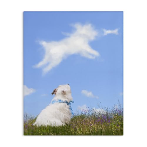 White Dog Cloud Watch Landscape, 16 x 20 Inch Canvas Wall Art