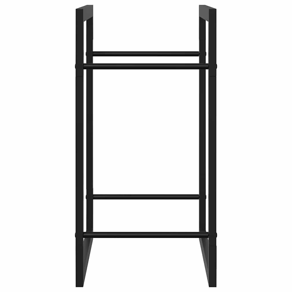 Brennholzregal Mattschwarz aus Stahl 50x28x56 cm, robuster Brennholzständer für Kamin und Ofen, Feuerholzhalter mit optimaler Luftzirkulation, vielseitige Aufbewahrung für Garten, Wohnzimmer