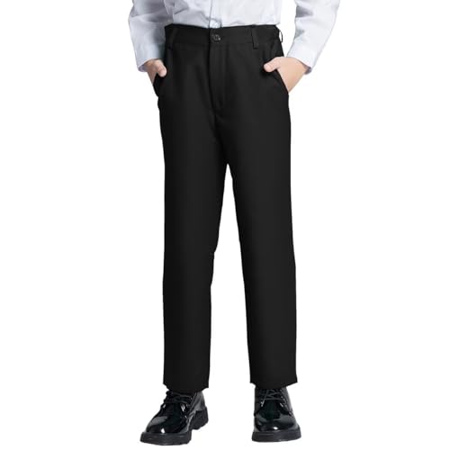 DHTS Boys Dress Pants (Size 2-20 Years) Slim Fit Uniform Pants for Toddler & Teens