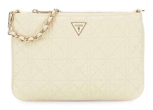GUESS sac à main Flat Pouch Stone beige, pochette élégante pour femme